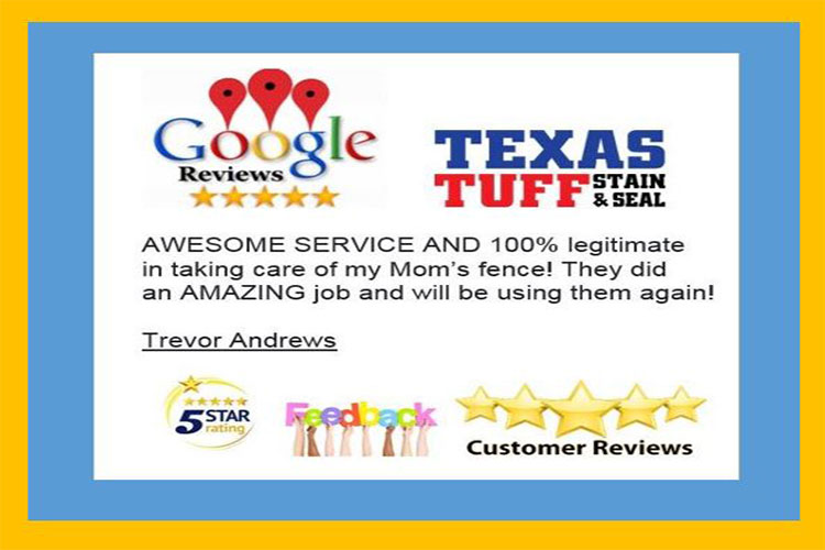 Texas Tuff Stain & Seal Testimonials