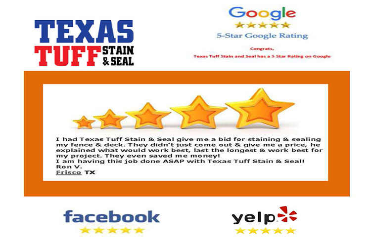 Texas Tuff Stain & Seal Testimonials