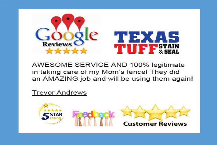 Texas Tuff Stain & Seal Testimonials