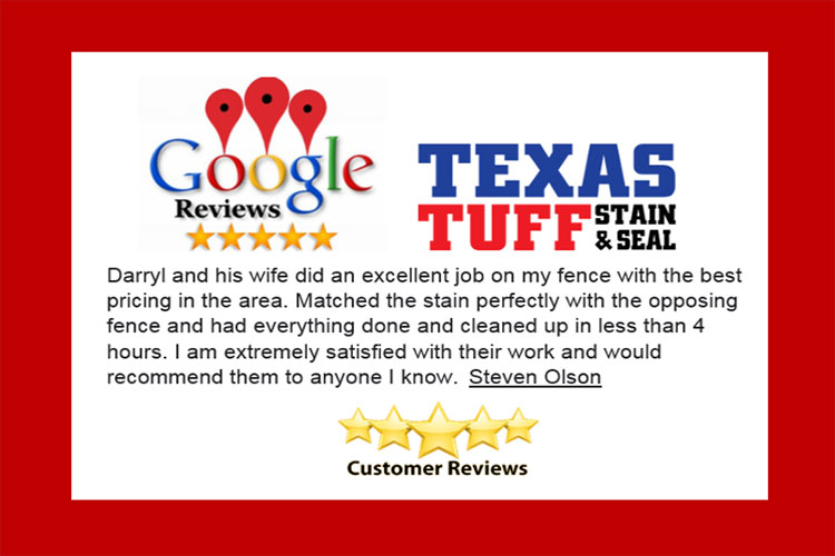 Texas Tuff Stain & Seal Testimonials